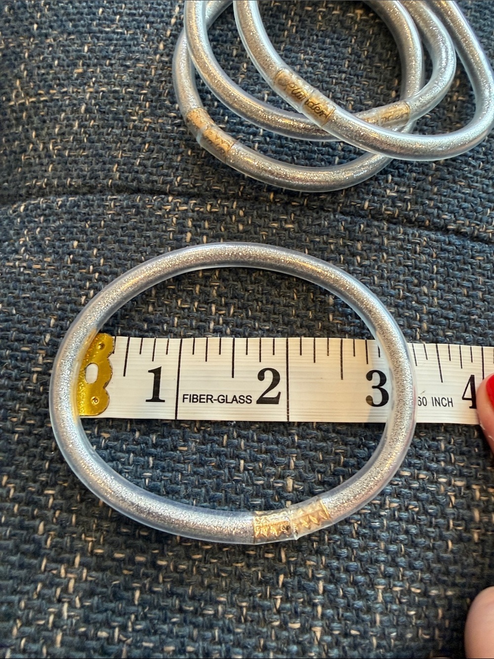 Plunder Silver Bracelet Set with Cream Ribbon - Picture 3 of 3